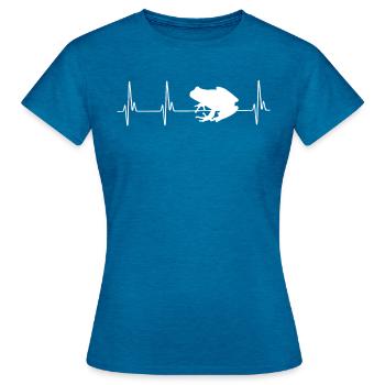 Frog ECG - Women's T-Shirt - antique blue sapphire heather - Front - AI Model Female 172 dark (172cm)
