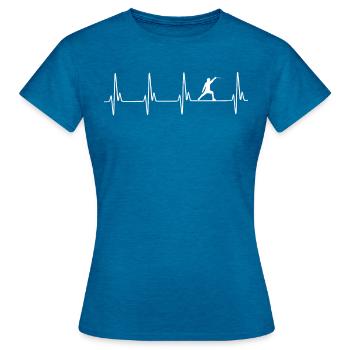 Fencing ECG - Women's T-Shirt - antique blue sapphire heather - Front - AI Model Female 172 dark (172cm)