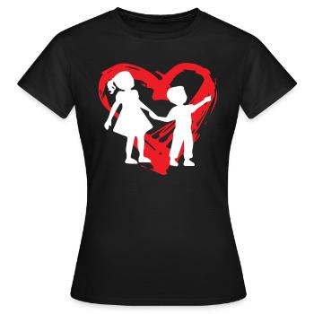 Sibling Heart - Women's T-Shirt - black - Front - AI Model Female 172 dark (172cm)