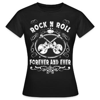 Rock N Roll für immer und ewig Grafik - Frauen T-Shirt - Schwarz - Vorne - AI Model Female 172 dark (172cm)