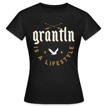 Grantln is a lifestyle 12 - Women's T-Shirt - black - Front - AI Model Female 172 dark (172cm)