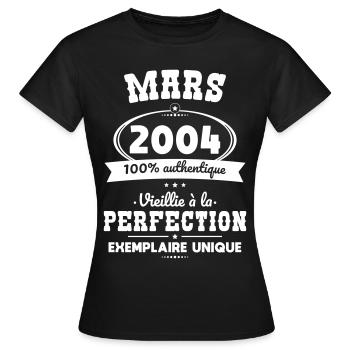 20th Anniversary - March 2004 Perfection - Women's T-Shirt - black - Front - AI Model Female 172 dark (172cm)
