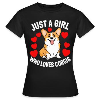 Just a girl who loves corgis - Women's T-Shirt - black - Front - AI Model Female 172 dark (172cm)