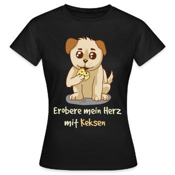 Conquérir mon cœur avec des biscuits Fantasy - T-shirt Femme - noir - Devant - AI Model Female 172 dark (172cm)