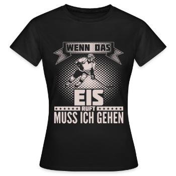 Hockey sur glace - appelez i - T-shirt Femme - noir - Devant - AI Model Female 172 dark (172cm)
