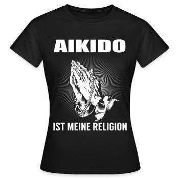 Aïkido - ma religion - T-shirt Femme - noir - Devant - AI Model Female 172 dark (172cm)
