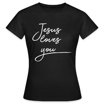 Jesus loves you - T-shirt Femme - noir - Devant - AI Model Female 172 dark (172cm)