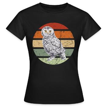 Hibou Hibou Hibou Hibou Animal Woody Hibou Grange Hibou Amusant - T-shirt Femme - noir - Devant - AI Model Female 172 dark (172cm)