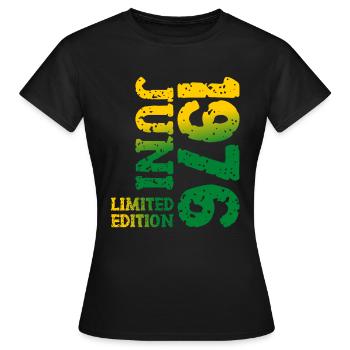 1976 Juni Limited Edition Geburtstag Geschenk - Frauen T-Shirt - Schwarz - Vorne - AI Model Female 172 dark (172cm)