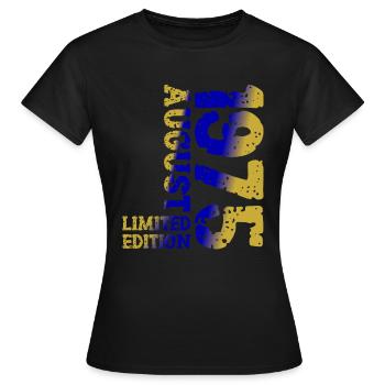 1975 August Limited Edition 48. Geburtstag Outfit - Frauen T-Shirt - Schwarz - Vorne - AI Model Female 172 dark (172cm)