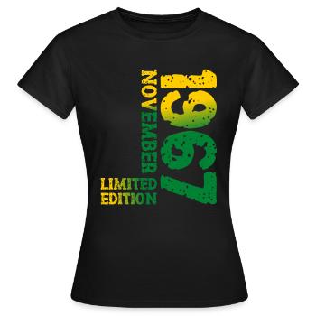 1967 November Limited Edition 56. Geburtstag Deko - Frauen T-Shirt - Schwarz - Vorne - AI Model Female 172 dark (172cm)
