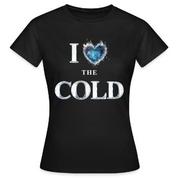 « J’adore le froid » - T-shirt Femme - noir - Devant - AI Model Female 172 dark (172cm)