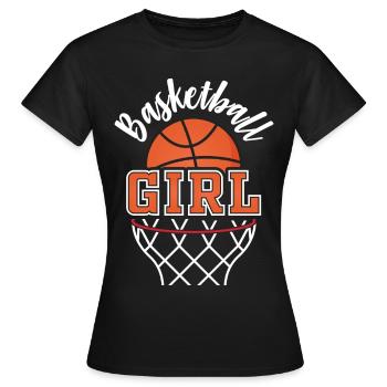 basketball women's basketball player basketball - Women's T-Shirt - black - Front - AI Model Female 172 dark (172cm)