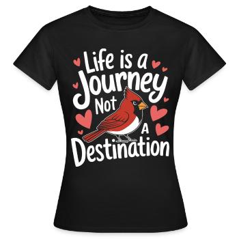 Cardinal Rouge Cardinal Vogel Rouge Cardinal - T-shirt Femme - noir - Devant - AI Model Female 172 dark (172cm)