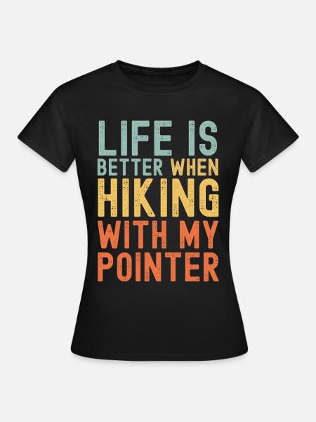 Pointer Wanderhund retro - Frauen T-Shirt - Schwarz