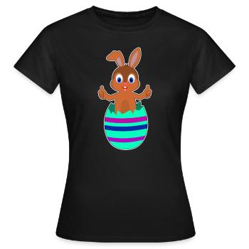 Lapin de Pâques Lapin de Pâques Oeuf de Pâques - T-shirt Femme - noir - Devant - AI Model Female 172 dark (172cm)