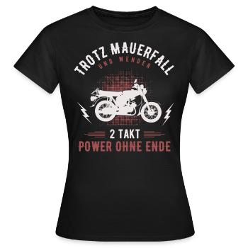 Trotz Mauerfall & Wende 2 Takt Simmi S51 Ostmoped - Frauen T-Shirt - Schwarz - Vorne - AI Model Female 172 dark (172cm)