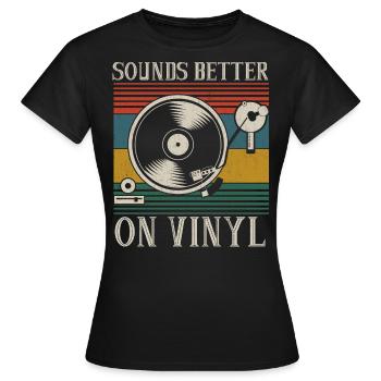 Sonne mieux sur un cadeau DJ Audiophile en vinyle - T-shirt Femme - noir - Devant - AI Model Female 172 dark (172cm)