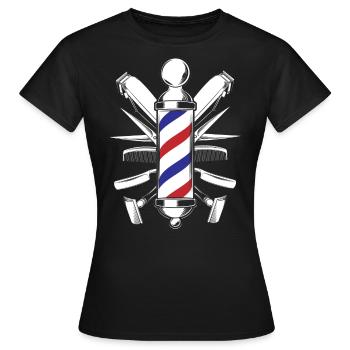 Salon de coiffure, salon de coiffure, coiffeur - T-shirt Femme - noir - Devant - AI Model Female 172 dark (172cm)