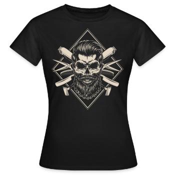 Salon de coiffure, salon de coiffure, coiffeur - T-shirt Femme - noir - Devant - AI Model Female 172 dark (172cm)
