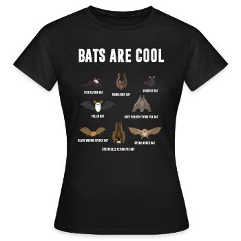 Bats are cool. Bats are cool bat - Women's T-Shirt - black - Front - AI Model Female 172 dark (172cm)