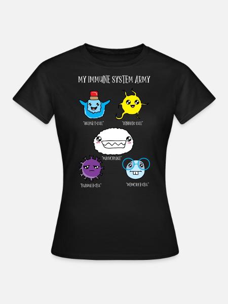 Immunsystem Zellen des Körpers, Biologie - Frauen T-Shirt - Schwarz
