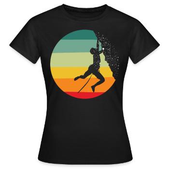 Felsklettern, Klettern , Felsen - Frauen T-Shirt - Schwarz - Vorne - AI Model Female 172 dark (172cm)