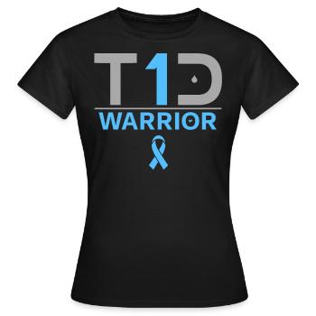 Type 1 Diabetes Heilen Blaue Schleife - Frauen T-Shirt - Schwarz - Vorne - AI Model Female 172 dark (172cm)
