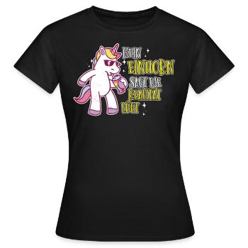 Mein Einhorn sagt die Realität lügt,Einhorn Spruch - Frauen T-Shirt - Schwarz - Vorne - AI Model Female 172 dark (172cm)