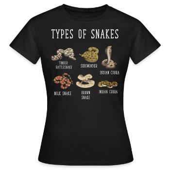 Snake types, Snake, Types of Snakes, Cobra - Women's T-Shirt - black - Front - AI Model Female 172 dark (172cm)