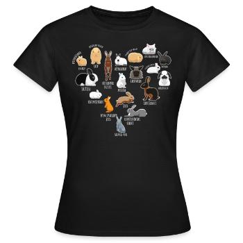 Hasen & Häschen Geschenk Rabbit Schlappohr - Frauen T-Shirt - Schwarz - Vorne - AI Model Female 172 dark (172cm)
