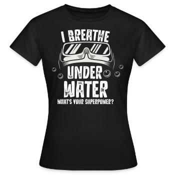 Plongée Sous-marine Plongée Sous l’eau Respirer - T-shirt Femme - noir - Devant - AI Model Female 172 dark (172cm)