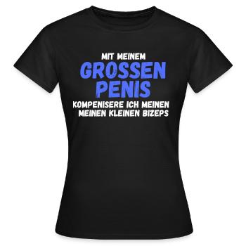 Lustiger Spruch sex penis kleiner Bizeps Geschenk - Frauen T-Shirt - Schwarz - Vorne - AI Model Female 172 dark (172cm)