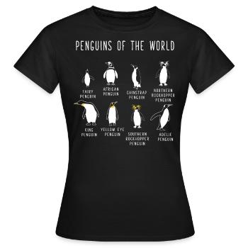 Pinguine der Welt, Penguins, Antarktis Tiere - Frauen T-Shirt - Schwarz - Vorne - AI Model Female 172 dark (172cm)