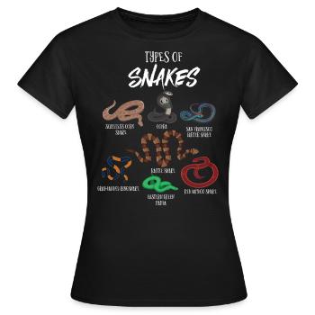 Snake types, Snake, Types of Snakes, Cobra - Women's T-Shirt - black - Front - AI Model Female 172 dark (172cm)