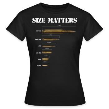 Munition, Waffen und Patronenhülsen, Kaliber - Frauen T-Shirt - Schwarz - Vorne - AI Model Female 172 dark (172cm)