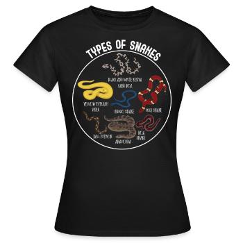 Snake types, Snake, Types of Snakes, Cobra - Women's T-Shirt - black - Front - AI Model Female 172 dark (172cm)