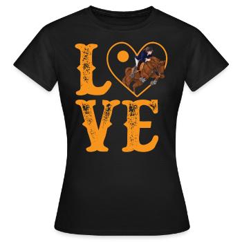Pferdeliebe, Pferd, Pferdenarr - Frauen T-Shirt - Schwarz - Vorne - AI Model Female 172 dark (172cm)