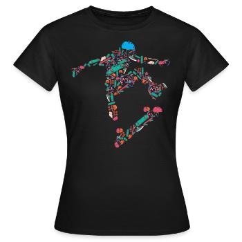Skateboard, Skateboards, Halfpipe Hawk - Frauen T-Shirt - Schwarz - Vorne - AI Model Female 172 dark (172cm)