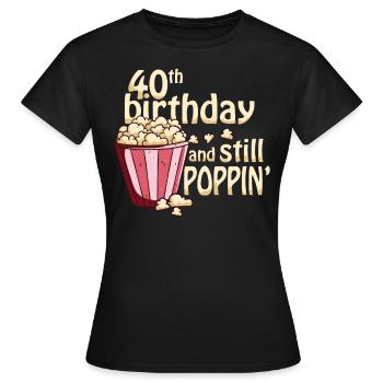 40 geburtstag, 40 jahre - Frauen T-Shirt - Schwarz - Vorne - AI Model Female 172 dark (172cm)