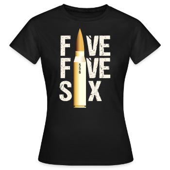 556 AR15 Waffenliebhaber Munition - Frauen T-Shirt - Schwarz - Vorne - AI Model Female 172 dark (172cm)