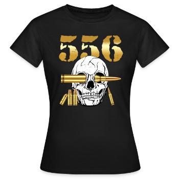 556 AR15 Waffenliebhaber Munition - Frauen T-Shirt - Schwarz - Vorne - AI Model Female 172 dark (172cm)