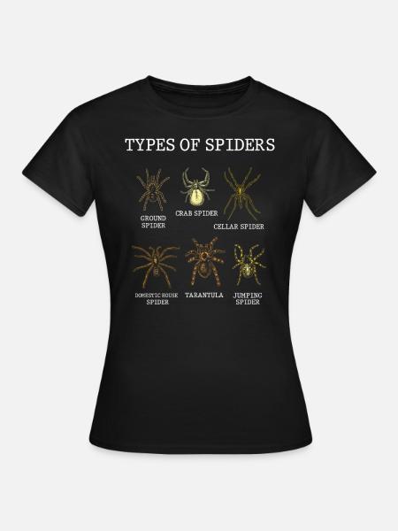 Arten Von Spinnen, Spinnen, Arachnologie - Frauen T-Shirt - Schwarz