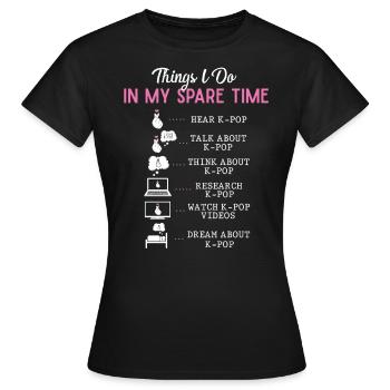 KPOP Leisure - Women's T-Shirt - black - Front - AI Model Female 172 dark (172cm)