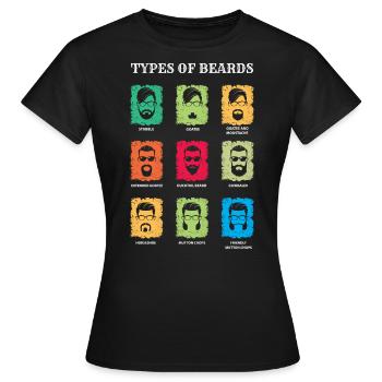 Types de barbes, barbe-cadeau, barbe - T-shirt Femme - noir - Devant - AI Model Female 172 dark (172cm)