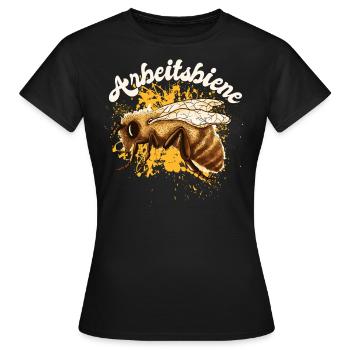 Arbeitsbiene, Fleissig - Frauen T-Shirt - Schwarz - Vorne - AI Model Female 172 dark (172cm)
