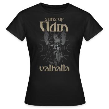 Fils d'Odin, Valhalla, Walhalla, Vikings - T-shirt Femme - noir - Devant - AI Model Female 172 dark (172cm)
