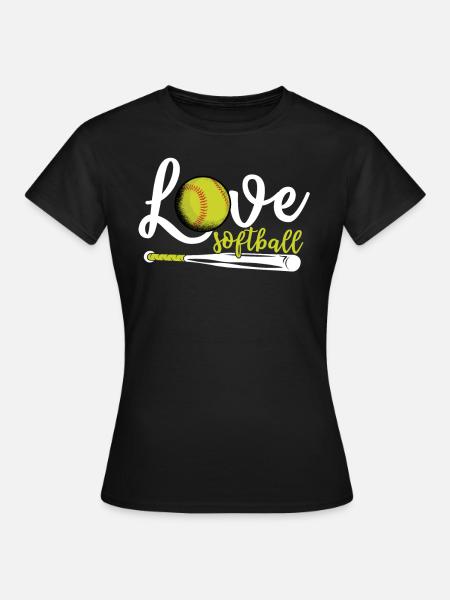 Ich Liebe Softball, Softball - Frauen T-Shirt - Schwarz