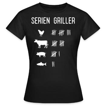 Griller, Griller, BBQ, Smoken, Grill - T-shirt Femme - noir - Devant - AI Model Female 172 dark (172cm)