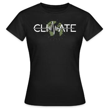 Klima Herzschlag, Klima, Tag Der Erde - Frauen T-Shirt - Schwarz - Vorne - AI Model Female 172 dark (172cm)
